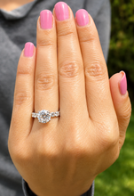 Load image into Gallery viewer, IGI Certified Round Cut Diamond Engagement Ring Eternity Style Bridal Wedding Ring 14k Solid White Gold 4.00ctw F-VS2
