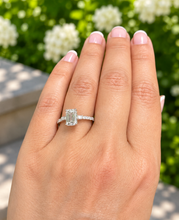 Load image into Gallery viewer, Emerald And Baguettes Cut Diamond Engagement Ring IGI Certified 14k Solid White or Yellow Gold Bridal Ring Wedding Ring 2.30ctw F-VS2
