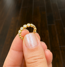 Load image into Gallery viewer, Round Cut Moissanites Band Eternity Style Anniversary Band Bezel Set Engagement Band 14k Yellow Gold Ring Wedding Band 1.00ctw
