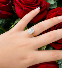 Load image into Gallery viewer, Oval Shape Moissanite Engagement Ring Solitaire Four Prong Set Bridal Wedding Ring For Her Minimalist Design 14k Solid Yellow Gold 5.00ct
