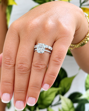 Load image into Gallery viewer, Elongated Cushion Cut And Round Cut Sides Diamond Engagement Ring And Matching Band IGI Certified 14K Solid Whie Gold Wedding Ring 5.00ctw
