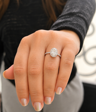 Load image into Gallery viewer, IGI Certified Oval Shape And Round Cut Diamond Engagement Ring Halo Style Wedding Ring Women's Bridal Ring 14K Solid White Gold 2.50ct F-VS2
