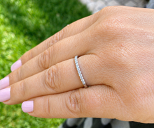 Load image into Gallery viewer, Round Cut Cvd Diamond Band Half Eternity Anniversary Band Bridal Gift Prong Engagement Ring Gold Band Ring 1.7mm 14k White Gold 0.30ctw

