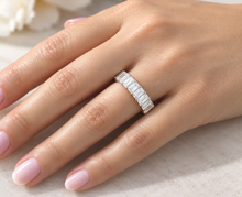 Load image into Gallery viewer, Emerald Cut Cvd Diamonds Eternity Band 5.0x3.0mm each Set In 14K Solid White Gold Engagement Band Prong Set Wedding Anniversary Band 5.00ctw
