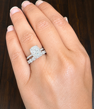 Load image into Gallery viewer, Elongated Cushion Cut And Round Cut Sides Diamond Engagement Ring And Matching Band IGI Certified 14K Solid Whie Gold Wedding Ring 5.00ctw
