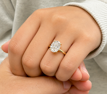 Load image into Gallery viewer, Oval Shape Moissanite Engagement Ring Solitaire Four Prong Set Bridal Wedding Ring For Her Minimalist Design 14k Solid Yellow Gold 5.00ct
