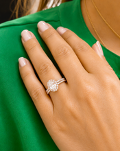 Load image into Gallery viewer, Oval Shape And Round Cut Sides Diamonds Engagement Ring And Matching Band Set Halo Style Bridal Set IGI Certified 14k Solid Rose Gold 2.00
