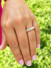Load image into Gallery viewer, Round Cut Cvd Diamonds Three Sided Eternity Band Set Anniversary Band Prong Set Wedding Band In 14k Solid Rose Gold Eternity Band 4.00ctw
