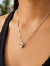 Load image into Gallery viewer, Round Cut Natural Diamond Pendant Necklace Bezel Set Solitaire Necklace And Chain Anniversary Gift Wedding Pendant 14k Solid White Gold 0.50
