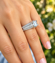 Load image into Gallery viewer, Round Moissanite Hidden Halo Engagement Ring 14K White Gold 2.70 CT
