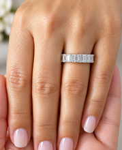 Load image into Gallery viewer, Emerald Cut Cvd Diamonds Eternity Band 5.0x3.0mm each Set In 14K Solid White Gold Engagement Band Prong Set Wedding Anniversary Band 5.00ctw
