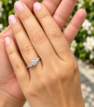 Load image into Gallery viewer, Round Cut And Pear Shape Sides Diamond Engagement Ring IGI Certified 14k Solid White Gold Bridal Wedding Ring 1.40ctw F-VS2
