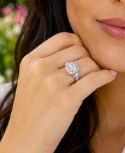 Load image into Gallery viewer, Round Cut IGI Certified Diamonds Halo Engagement Ring 14k Solid White Gold Wedding Ring Filigree Antique Style 1.75ctw
