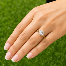 Load image into Gallery viewer, Round Cut Moissanite Engagement Ring Solitaire Six Prong Set Minimalist 14k Solid Yellow Gold Bridal Ring For Her Women's Wedding Set 3.00ct
