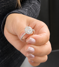 Load image into Gallery viewer, IGI Certified Oval Shape And Round Cut Diamond Engagement Ring Halo Style Wedding Ring Women's Bridal Ring 14K Solid White Gold 2.50ct F-VS2
