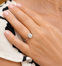 Load image into Gallery viewer, Round Cut Diamond Engagement Ring Four prong set Solitaire IGI Certified Minimalist In 14k Solid White Gold Wedding Bridal Ring 2.00ct
