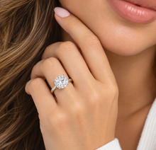 Load image into Gallery viewer, Round Cut Diamond Engagement Ring Crown Prong Style Solitaire IGI Certified Split Shank 14k Solid White Gold Wedding Bridal Ring 5.00ct
