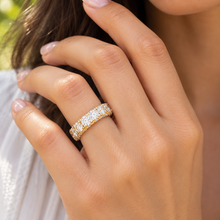 Load image into Gallery viewer, Round Cut Cvd Diamonds Three Sided Eternity Band Set Anniversary Band Prong Set Wedding Band In 14k Solid Rose Gold Eternity Band 4.00ctw
