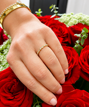 Load image into Gallery viewer, Round Cut Cvd Diamonds Half Eternity Band Bridal Band Antique Filigree Style Wedding Band Ring 14K Yellow Gold 0.15ctw
