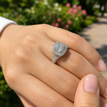 Load image into Gallery viewer, Round Cut IGI Certified Diamonds Halo Engagement Ring 14k Solid White Gold Wedding Ring Filigree Antique Style 1.75ctw
