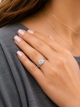 Load image into Gallery viewer, Solitaire Round Cut Moissanite Engagement Ring And Matching Band Set Wedding Set Six Prong Setting 7.50mm 14K Solid White Gold 1.50ct
