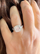 Load image into Gallery viewer, Cushion Cut Moissanite and Round Cut Engagement Ring Bezel Set 14k Solid And Heavy White Solid Gold Three Piece 2.20ctw
