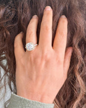 Load image into Gallery viewer, Round Cut Moissanite Engagement Ring Halo Split Shank Design Bridal Ring Halo Wedding Ring Filigree Style 14k Solid Yellow Gold 4.60
