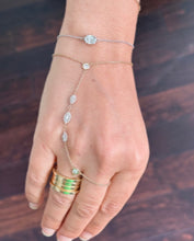 Load image into Gallery viewer, Oval Cut IGI Certified Diamond Bracelet 14k White Gold Hand Chain Bracelet Dainty Minimalist Design Stackable Bracelet Solitaire 1.50ct
