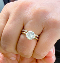 Load image into Gallery viewer, Round Cut IGI Certified Diamond Engagement Ring Solitaire And Matching Band Wedding Set Women's Bridal Set 14k Solid Yellow Gold 2.20ctw
