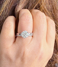 Load image into Gallery viewer, Round Cut IGI Certified Diamond Engagement Ring Solitaire And Matching Band Wedding Set Women's Bridal Set 14k Solid White Gold 1.70ctw
