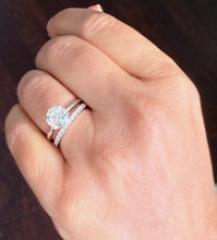 Load image into Gallery viewer, Round Cut IGI Certified Diamond Engagement Ring Solitaire And Matching Band Wedding Set Women's Bridal Set 14k Solid White Gold 1.70ctw
