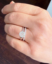 Load image into Gallery viewer, Round Cut IGI Certified Diamond Engagement Ring Solitaire And Matching Band Wedding Set Women's Bridal Set 14k Solid White Gold 1.70ctw
