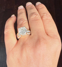 Load image into Gallery viewer, Cushion Cut And Round Cut Sides Diamond Engagement Ring IGI Certified 14k Solid Yellow Gold Hidden Halo Wedding Ring Bridal Ring 5.50 G-VS2
