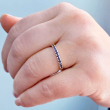 Load image into Gallery viewer, Round Cut Natural Sapphire Half Eternity Band Set In 14K Yellow Gold Wedding Band Anniversary Band Women's Bridal Sapphire Band Gift 0.25ctw
