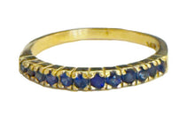 Load image into Gallery viewer, Round Cut Natural Sapphire Half Eternity Band Set In 14K Yellow Gold Wedding Band Anniversary Band Women's Bridal Sapphire Band Gift 0.25ctw
