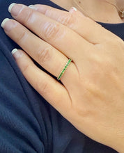 Load image into Gallery viewer, Round Cut Natural Emeralds Half Eternity Band Set In 14K Yellow Gold Wedding Band Anniversary Band Women's Bridal Sapphire Band Gift 0.25ctw
