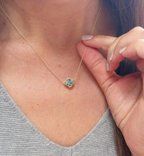 Load image into Gallery viewer, Natural Square Aquamarine Bezel Set Solitaire Necklace Minimalist Dainty 14k Solid Yellow Gold Chain Pendant Bridal Anniversary Gift 2.00ct
