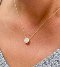 Load image into Gallery viewer, Round Cut Moissanite Pendant And Chain Solitaire Minimalist Dainty Style 14k Yellow Gold Necklace And Chain Wedding Gift For Her 2.00ct
