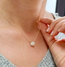 Load image into Gallery viewer, Round Cut Moissanite Pendant And Chain Solitaire Minimalist Dainty Style 14k Yellow Gold Necklace And Chain Wedding Gift For Her 2.00ct

