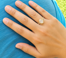 Load image into Gallery viewer, Oval Shape Center and Round Cut Sides IGI Certified Diamond Engagement Ring Halo 14k Solid Yellow Gold Wedding Bridal Ring For Her 2.00ctw
