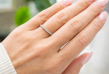 Load image into Gallery viewer, Round Cut Cvd Diamond Band Half Eternity Anniversary Band Bridal Gift Prong Engagement Ring Gold Band Ring 1.7mm 14k White Gold 0.30ctw
