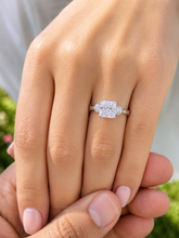 Load image into Gallery viewer, IGI Certified Princess Cut And Round Cut Sides Diamond Engagement Ring Three Stone Style Wedding ring 14k Solid White Gold 2.00ctw
