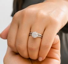 Load image into Gallery viewer, Solitaire Round Cut Moissanite Engagement Ring And Matching Band Set Wedding Set Six Prong Setting 7.50mm 14K Solid White Gold 1.50ct
