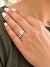 Load image into Gallery viewer, GIA Certified Natural Round Cut Diamond Engagement Ring And Matching Band Wedding Set 14k Solid White Gold Inner Halo Bridal Set 1.70ctw
