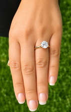 Load image into Gallery viewer, Round Cut Moissanite Engagement Ring Solitaire Six Prong Set Minimalist 14k Solid Yellow Gold Bridal Ring For Her Women's Wedding Set 3.00ct
