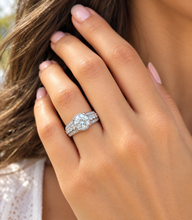 Load image into Gallery viewer, Round Moissanite Hidden Halo Engagement Ring 14K White Gold 2.70 CT

