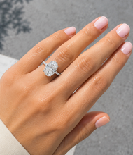 Load image into Gallery viewer, IGI Certified Oval Shape And Round Cut Diamond Engagement Ring Halo Style Wedding Ring Women's Bridal Ring 14K Solid White Gold 5.25ctw
