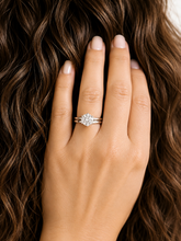 Load image into Gallery viewer, Solitaire Round Cut Moissanite Engagement Ring And Matching Band Set Wedding Set Six Prong Setting 7.50mm 14K Solid White Gold 1.50ct
