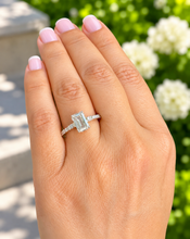 Load image into Gallery viewer, Emerald And Baguettes Cut Diamond Engagement Ring IGI Certified 14k Solid White or Yellow Gold Bridal Ring Wedding Ring 2.30ctw F-VS2
