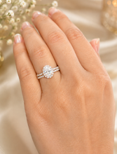 Load image into Gallery viewer, Oval Shape And Round Cut Sides Diamonds Engagement Ring And Matching Band Set Halo Style Bridal Set IGI Certified 14k Solid Rose Gold 2.00
